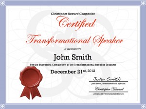 Chris Howard – Transformational Speaker Certication
